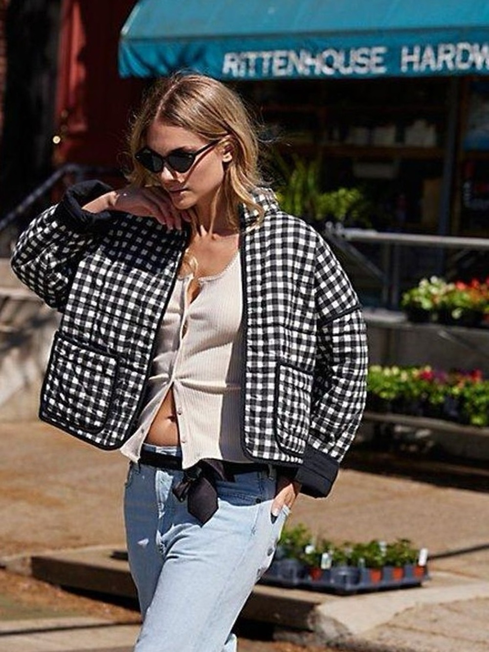Free People Chloe Jacket in Gingham